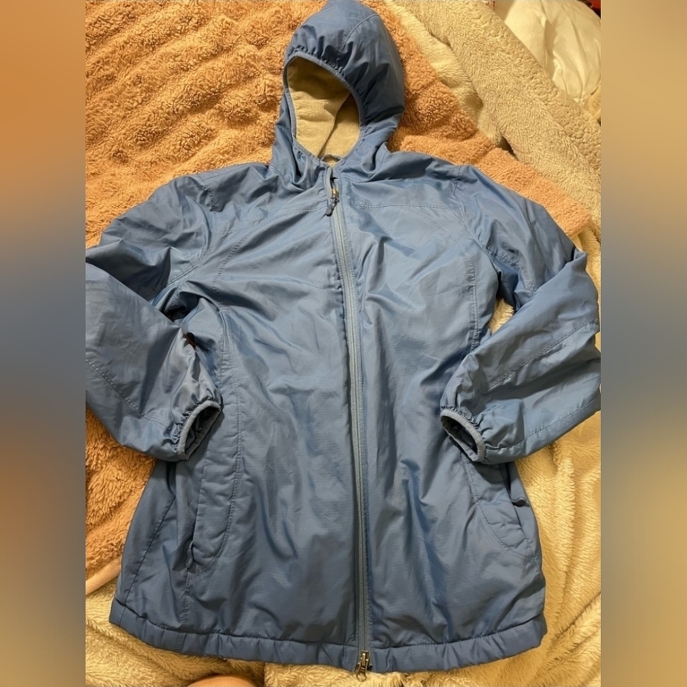 L.L. Bean Blue Plush Fleece Lined Parka Winter Jacket Women’s Size Small Petite